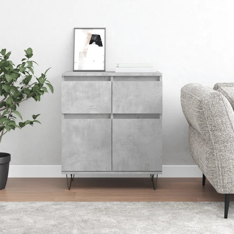 Isa Iron 2 - Door Rectangle Accent Cabinet, Concrete Grey