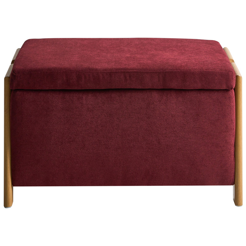 Taheem Fabric Upholstered Storage Bench, Red