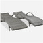 Ensemble de chaises longues d'extérieur en osier de 80 po, ensemble de 2 chaises de patio inclinables en rotin, à dossier coulissant, à dossier réglable, à conception ergonomique, à vagues, gris-1912029974