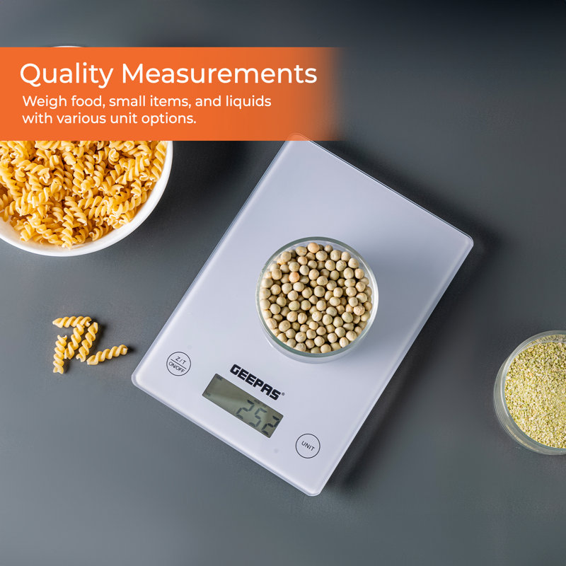 Geepas Kitchen Scale, Auto Off, LCD Display 11lb/5kg | Food Scales
