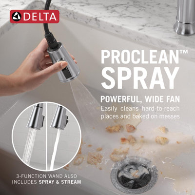 Renaldi Brushed Nickel Kitchen Faucet with Pull Down Sprayer, Modern Single Hole Kitchen Sink Faucet, Single Handle, Lumicoat Arctic Stainless