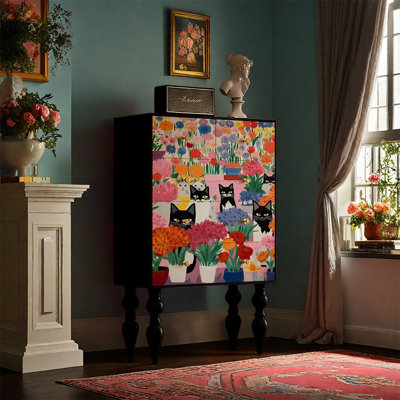 Spacious Ash Wood Five Drawer Cabinet