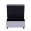 Banquette de rangement moderne avec plateau relevable et lit gigogne, 1 pièce, revêtement en velours gris capitonné, meuble en bois massif, chaise convertible-159656411-159656413