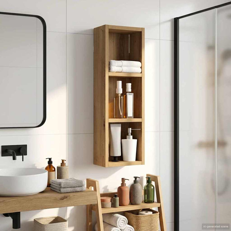 Bathroom Cabinet, 60.5cm H x 20cm W x 10cm D, Artisan Oak