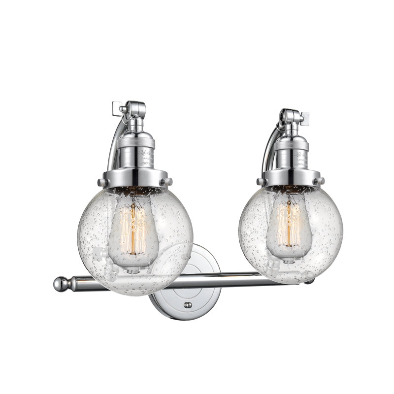 Éclairage de salle de bain à intensité variable 2 lumières Zarmayr, Ampoule incandescente rétro de 60 watts, Grainé