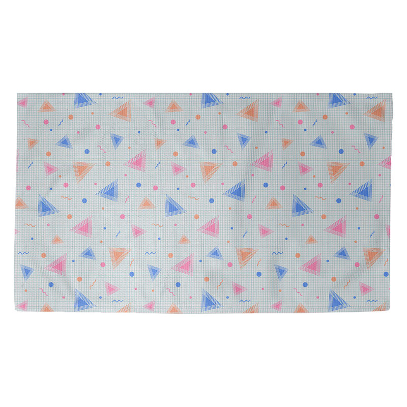 Tapis bleu rétro/rose/orange 90 Avicia, Rectangle 2 pi 2 po x 3 pi 4 po
