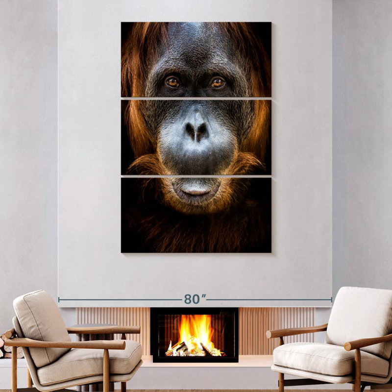 Visage d'orang-outan Brampt, H 74 po x l 48 po