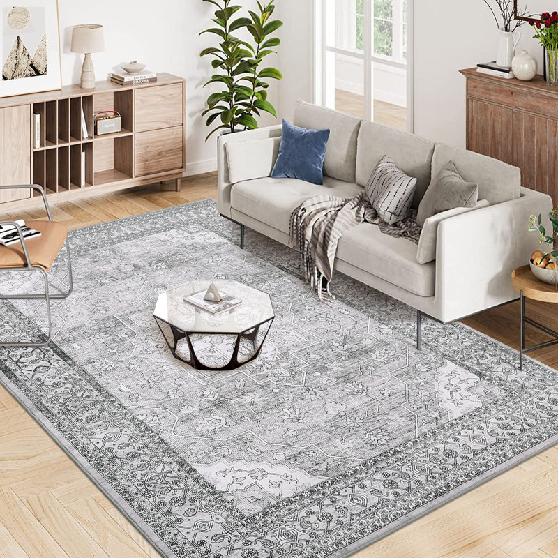 Washable Oriental Indoor Rug, Rectangle 5' x 7'