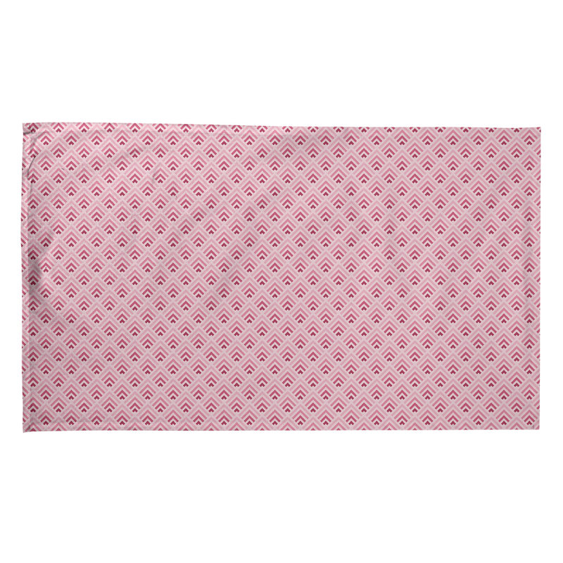 Torchon à motif géométrique inversé, Croisé en coton, Rose
