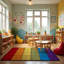 Tapis pour salle de classe KidCarpet.com Rainbow Blocks