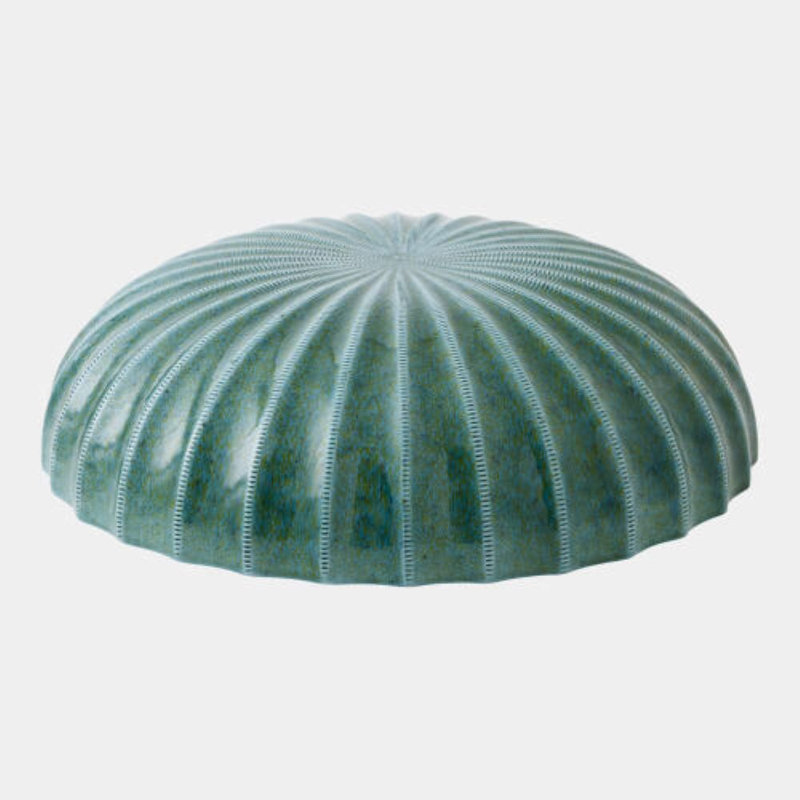 Urchin Ceramic Wall Decor, Blue, 2" H x 8" W x 8" D