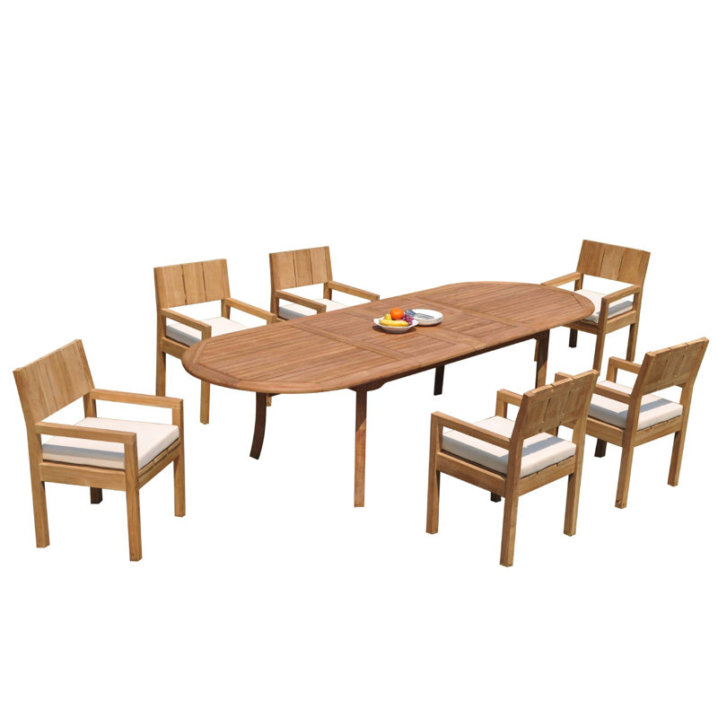 Ensemble de salle à manger Rashad, H 30,5 po x L 117 po x l 40 po, 8