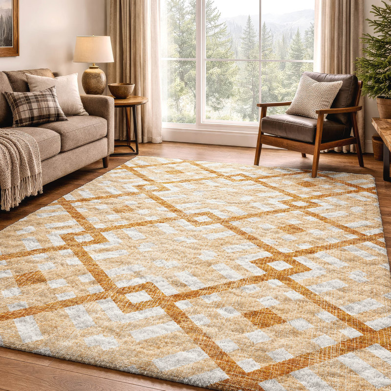 Tapis à poil long de qualité supérieure lavable à la machine ADS616, Peach, 9' x 12'