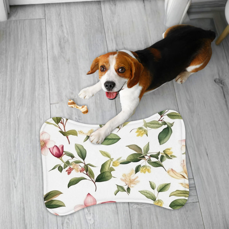 Old-World Florals - Bone Shape Feeding Mat