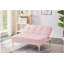 Tissu convertible futon avec pieds en métal doré (rose)