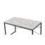 Rectangular Industrial Desk With Wooden Top And Metal Sled Base, No Storage Provided Antique White & Black Finish
