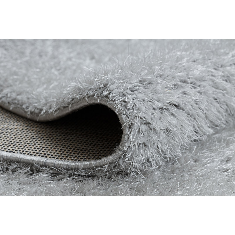 Taryn Solid Colour Area Rug, Silver, Rectangle 60 x 100cm