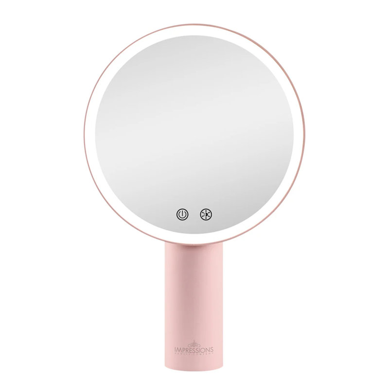 Miroir de maquillage portatif à DEL Tritone Gravity, Rose