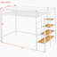 Lit mezzanine simple en métal avec tablette supérieure et échelle de rangement latérale-1355528848
