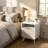 Modern Fluted Nightstand with Charging Station-457764827
