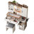 Farmhouse Vanity Desk with Sliding Mirror and Lights-1510357099