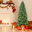 Arbre de Noël 7,5 pi avec 1599 pointes et 450 lumières DEL chaudes - branches mixtes en PVC + PE, structure à charnières pour une installation facile, support en métal pour un soutien solide, décoration luxueuse des Fêtes-382060590
