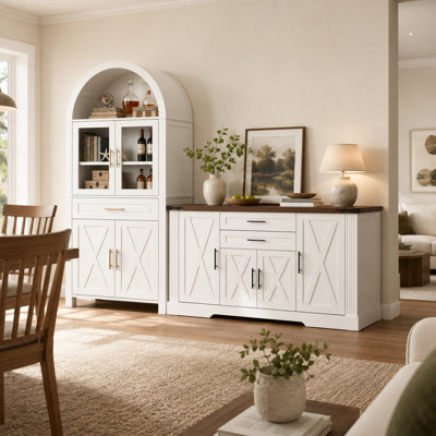 Ensemble de buffet 2 pièces avec rangement 2 pièces Farmhouse