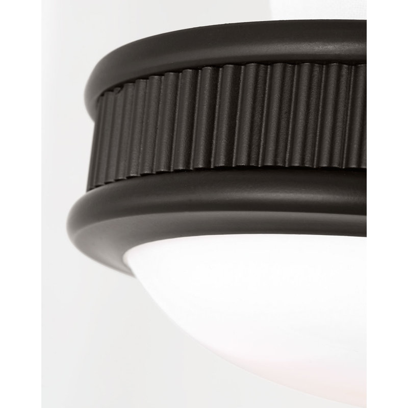 Ritz Flush Mount, Aged Iron, 3" H x 8" W x 8" D