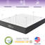 Matelas King de 12 pouces en gel rafraîchissant, pour un soutien thoracique optimal, un soulagement des douleurs, une excellente adhérence au transfert de mouvement, imperméable, coloris gris et blanc, garni de mousse à mémoire de forme et doté d'une structure à ressorts, compatible avec les sommiers articulés.-653282215