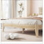 Lit Queen Size en bois massif avec tête de lit en rotin et pieds de soutien renforcés pour plus de durabilité et de style