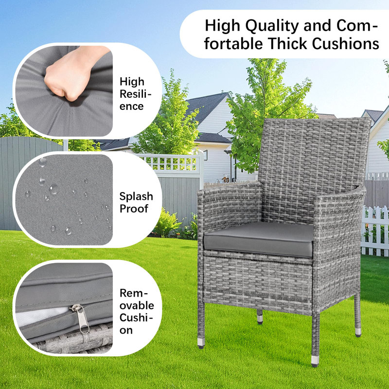 Balcony Furniture Set, 3-piece Rattan Garden Furniture Set, Polyrattan Lounge Set, Balcony Lounge Set, Garden Lounge Set, Polyrattan Garden Furniture Set, Balcony Furniture Set With Cushions And Glass