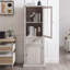 Modern Tall Storage Cabinet Bookcase with Glass Doors & Shelves, Versatile Freestanding Sideboard Pantry Cabinet with Drawer-145144199