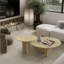 Ensemble de tables basses en marbre naturel beige Glod, petite table, table de salon, pierre naturelle, marbre véritable, marbre véritable