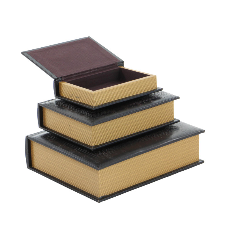 Boîte à livres traditionnelle 3 pièces Cortland, Brun foncé