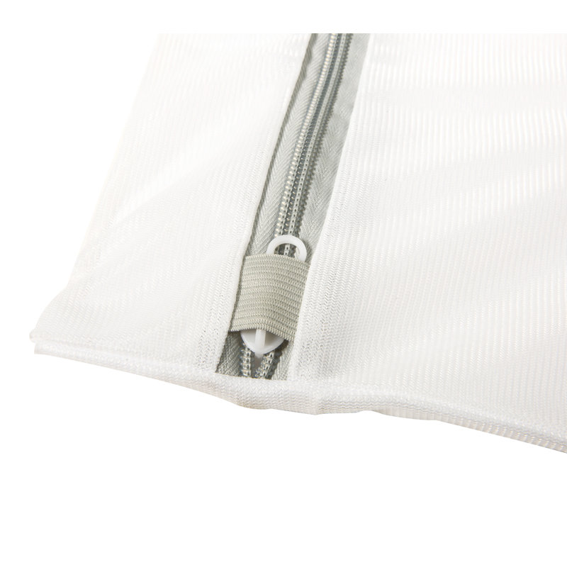 Large White Mesh Laundry Wash Bag with Zipper Closure