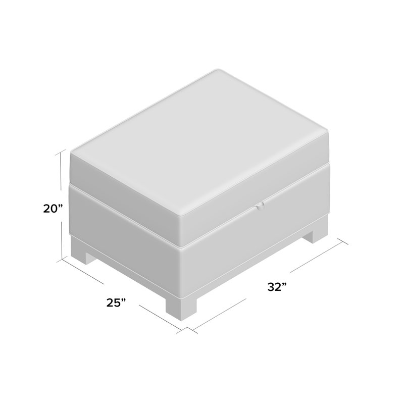 Repose-pieds rectangulaire avec rangement Brandes, Noyer, Velours gris anthracite