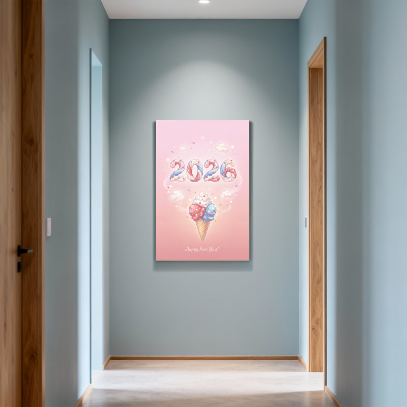Fashion Pink Ice Cream 2026 - Bonne année, H 36 po x l 24 po