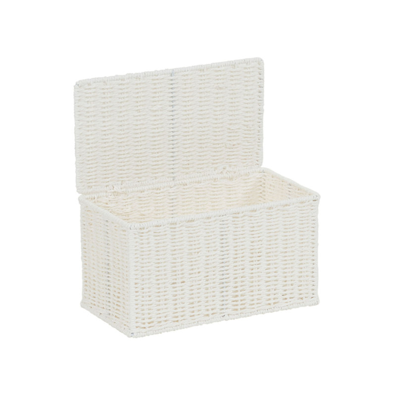 Household Essentials Wicker Bin, White