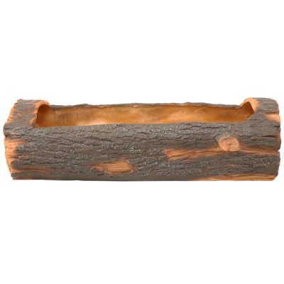 Chavarria Rustic Log 35.5" L Polyresin Outdoor Planter with Drainage Holes
