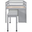 Lit mezzanine simple gris avec bureau portable et tablettes supplémentaires avec rangement, finition, structure en bois massif-1142042751-1142042750