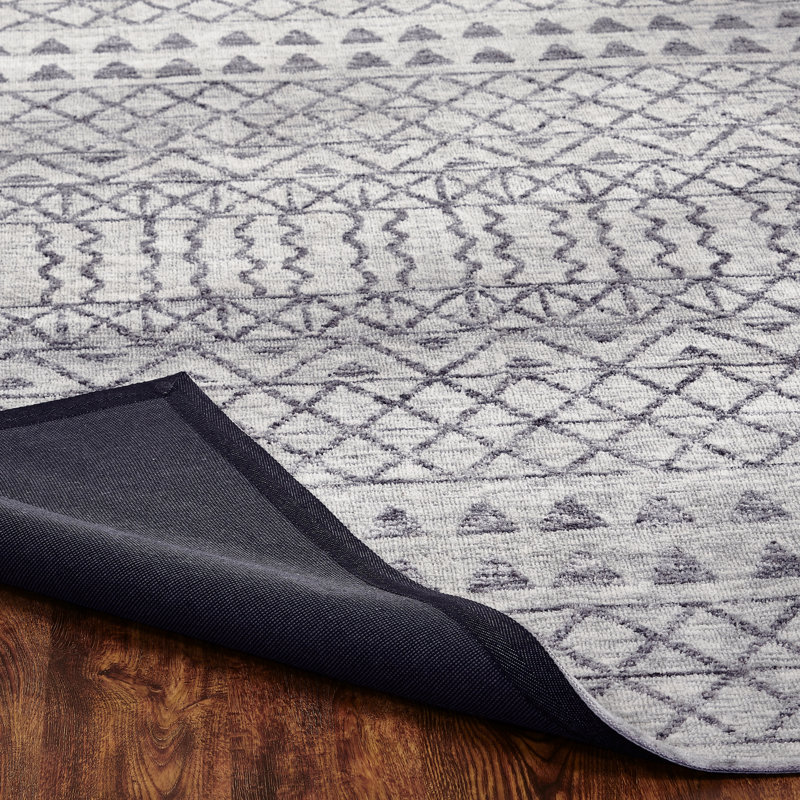 Blue Area Rug, Rectangle 8'6" x 11'6", Vintage Ash