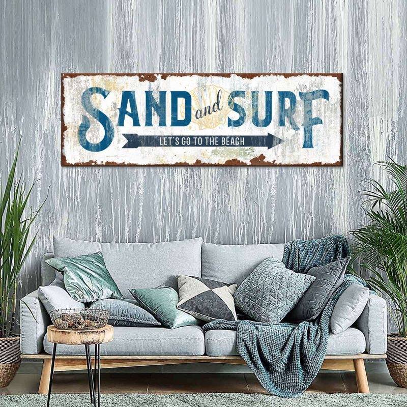 Sable et surf, impression sur toile, H 15 po x l 45 po