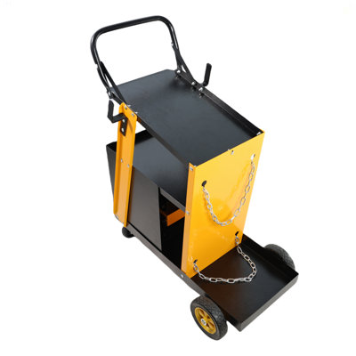 Multi-Function Welder Trolley, MIG TIG ARC Plasma Cutter Storage Tank With 2 Safety Chains, Portable 4-Drawer Chest, Weight 280 LBS