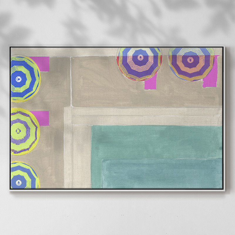 By The Pool III, reproduction d'art sur toile, H 27 po x l 41 po x P 2 po, Blanc