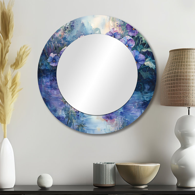Pansy Reflections By The Lake I - Pensées miroir, 23 po x 23 po