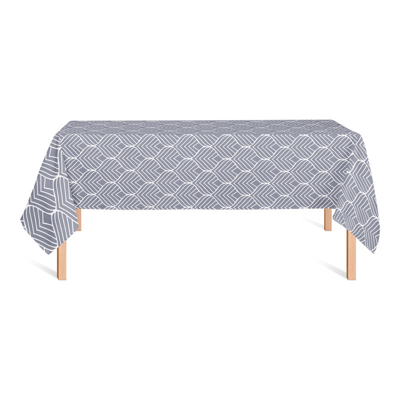 Geo Leaf Pattern Pink 3 Tablecloth, Blue