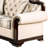 Catie 66 Inch Loveseat, Beige, Nailhead Trim, Cherry Brown Solid Wood
