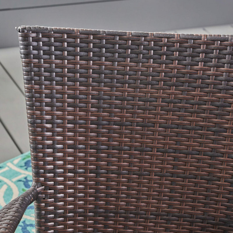 Chaise empilable en osier Pe, 1 pièce, Brun multi