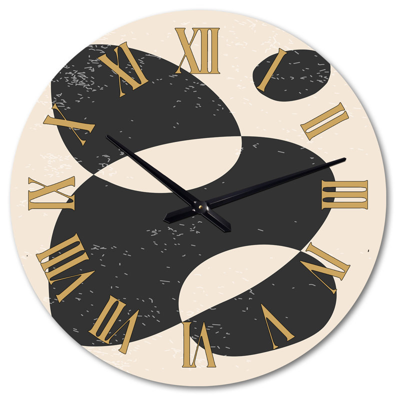 Horloge murale Abstract Artistic Organic Minimalistic Shapes III, Très grand