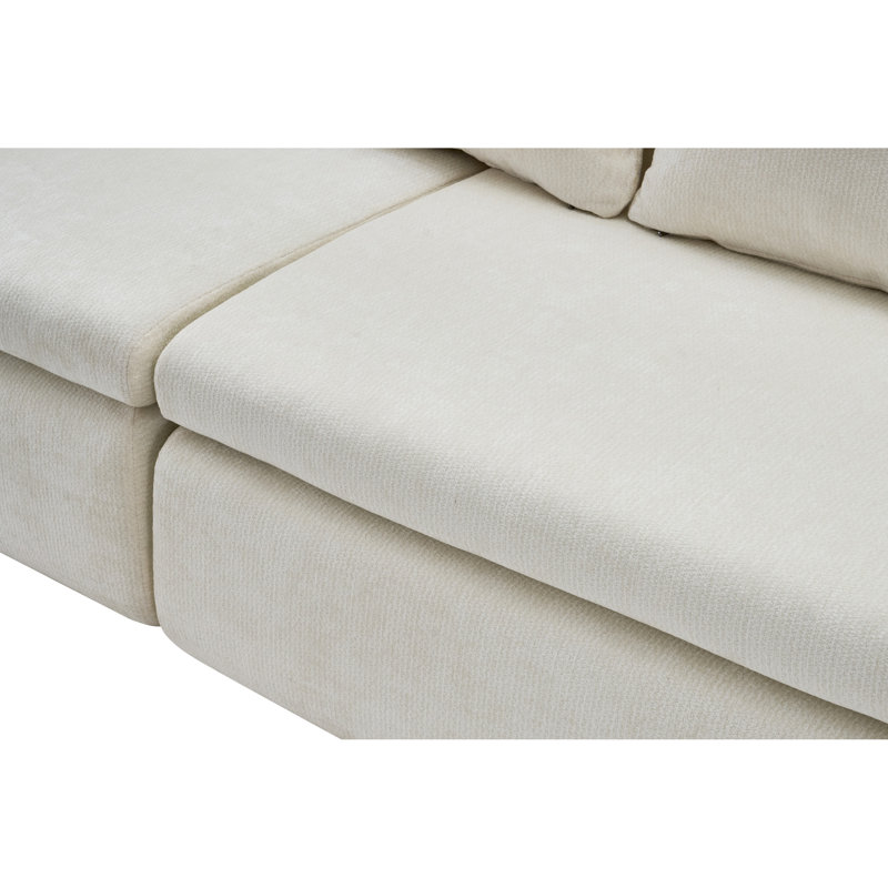 Canapé modulaire Cloud avec siège moelleux profond, canapé désossé pour la chambre à coucher du salon, aucun assemblage requis, blanc, 4 sièges, assise moelleuse mi-moelleuse, note moyenne, style décontracté, mousse